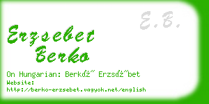 erzsebet berko business card